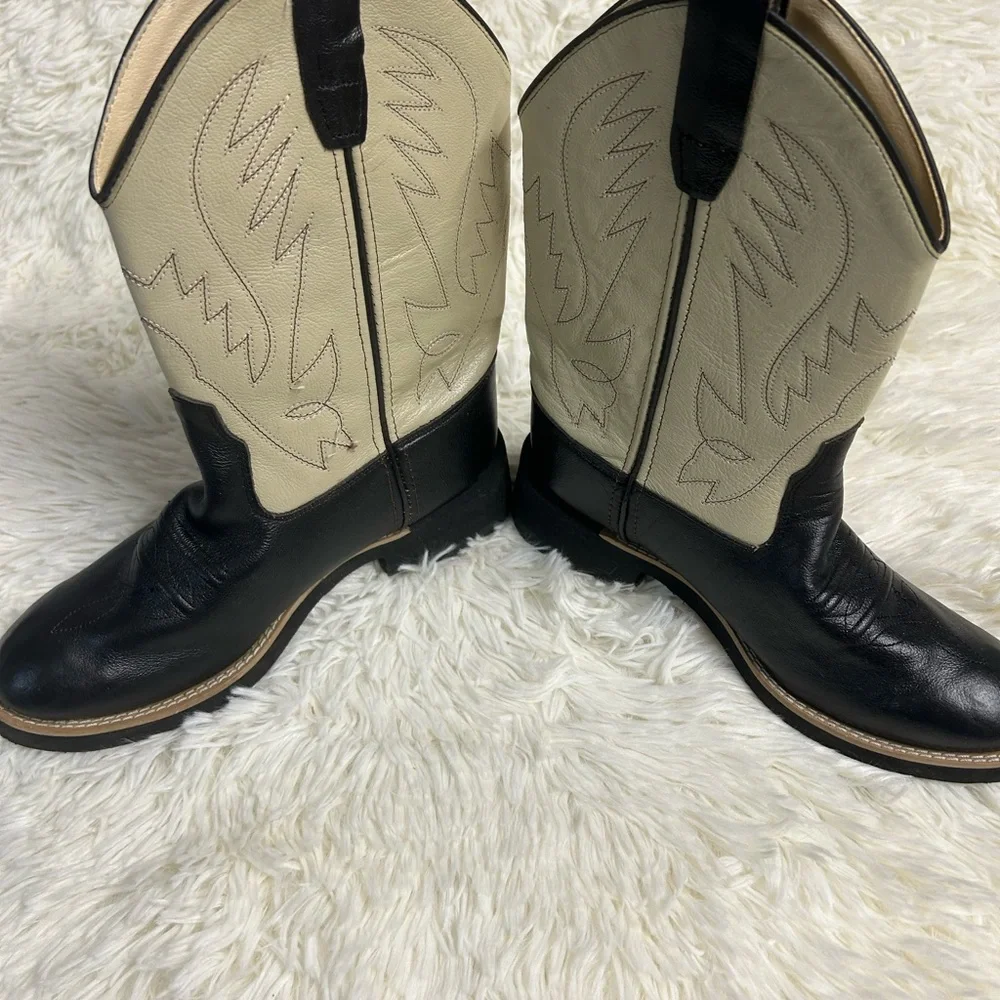 Jama old west youth made in India leather cowboy boots 1605 030 size (12 y). - Picture 3 of 7